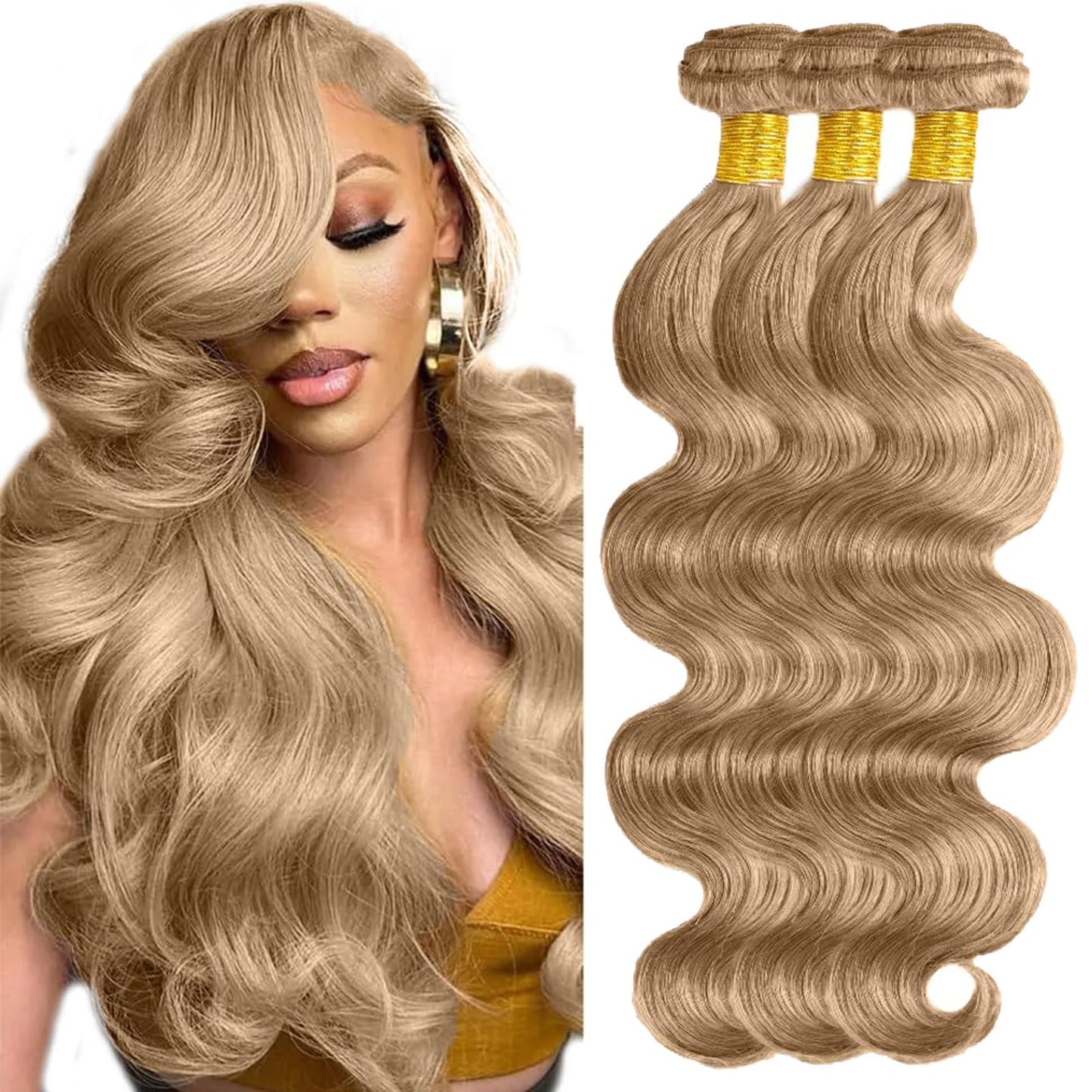 Habiliana Bundles Human Hair 08 10 12 Inch P1B/27 Human Hair Bundles 12A Unprocessed Brazilian Virgin Quick Weave Hair Extensions for Black Women
