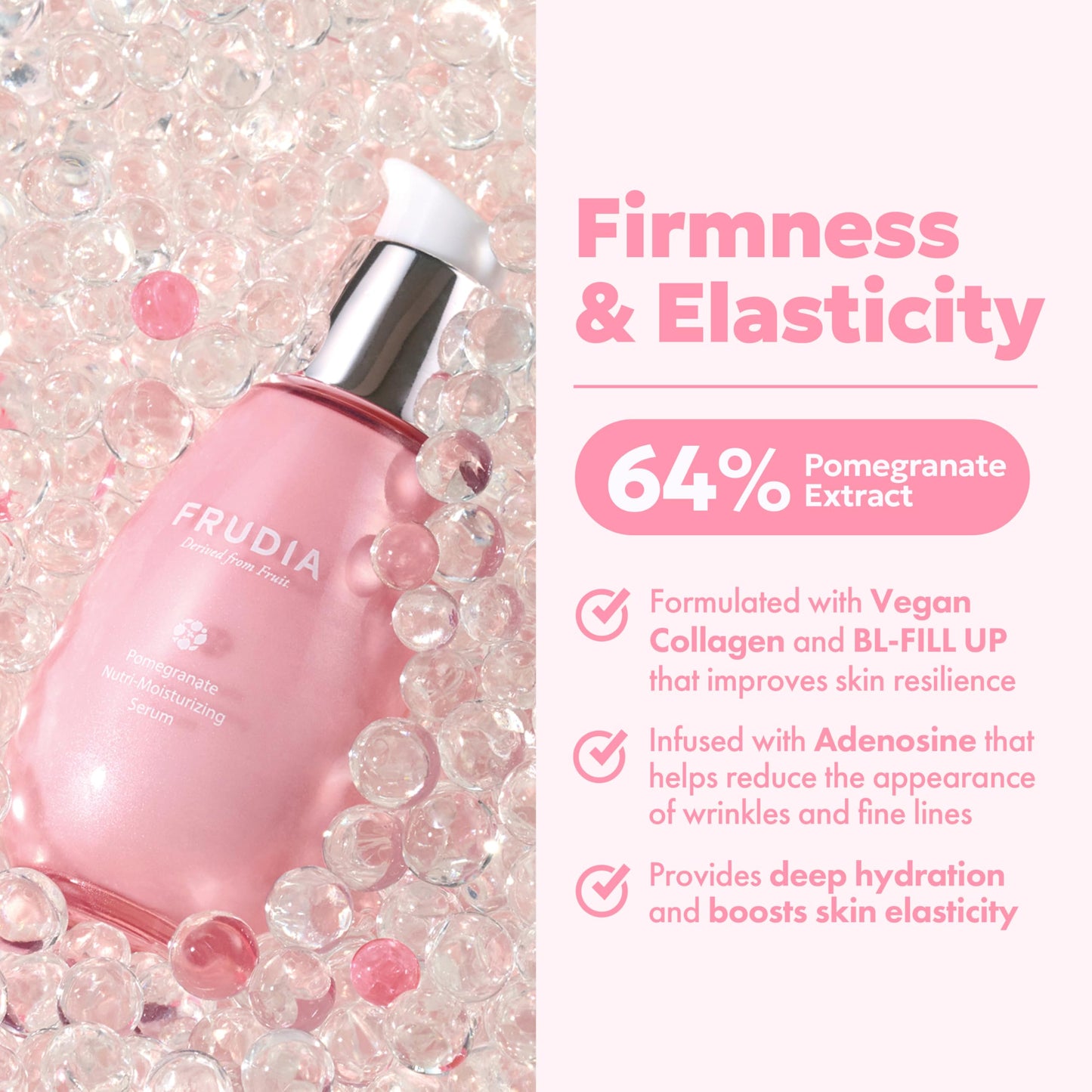 FRUDIA Pomegranate Nutri-Moisturizing Face Serum (1.76 oz) – 64% Pomegranate Extract & Vegan Collagen for Firming | Anti-Aging Korean Face Serum for Radiant & Youthful Skin
