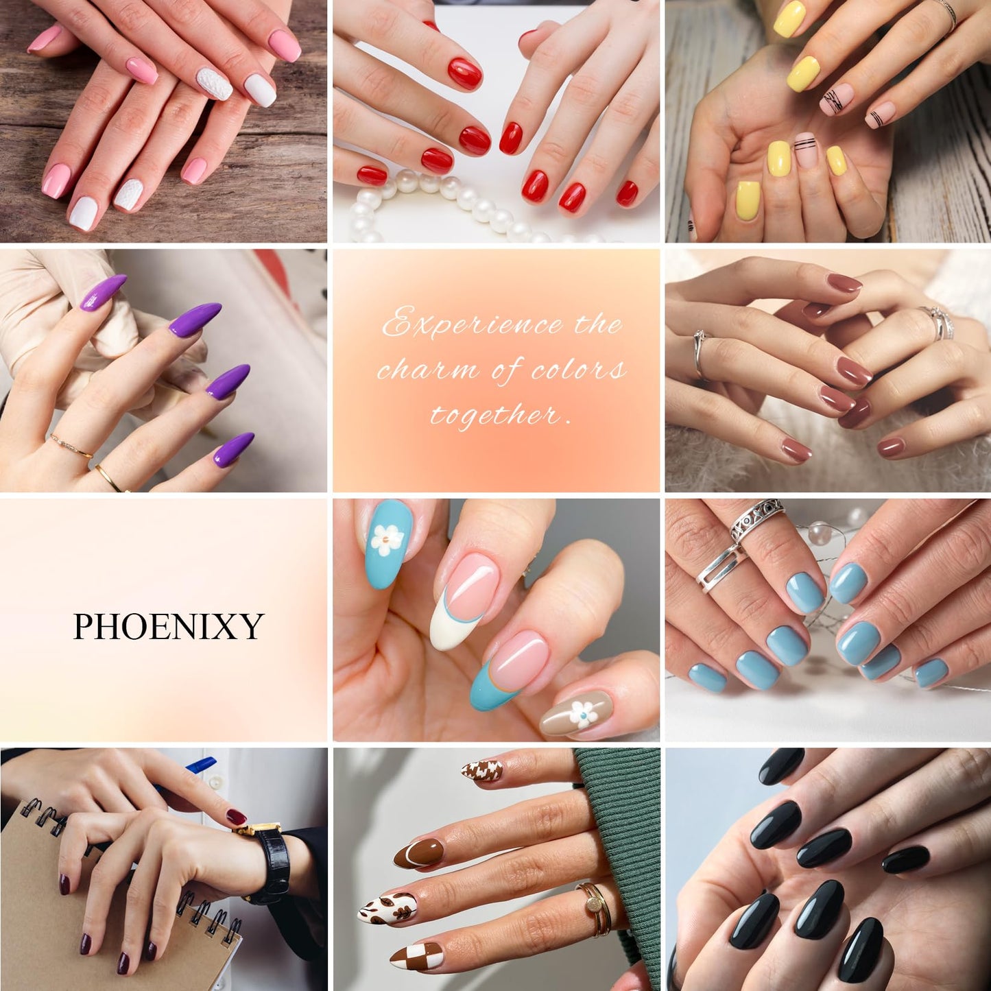 PHOENIXY Gel Nail Polish Kit with U V Light 48W, 66 Pcs 135 Effect Gel Nail Polish Set Base Glitter Top Coat Manicure Tools Gifts for Women