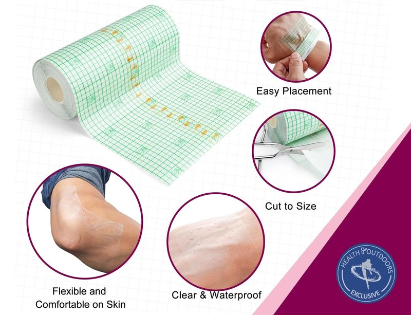 HEALTH & OUTDOORS Transparent Thin Film Dressing Roll 6" by 11 Yard for Wound and Tattoo Aftercare