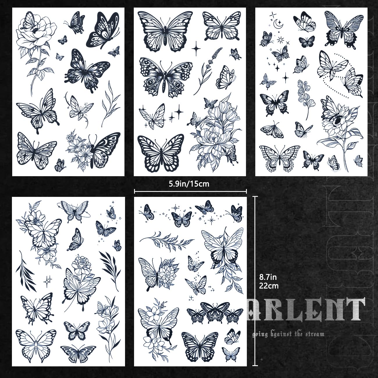Butterfly Semi-Permanent Tattoos for Women | Realistic Body Art - 2 Weeks Long-Lasting, Waterproof Design