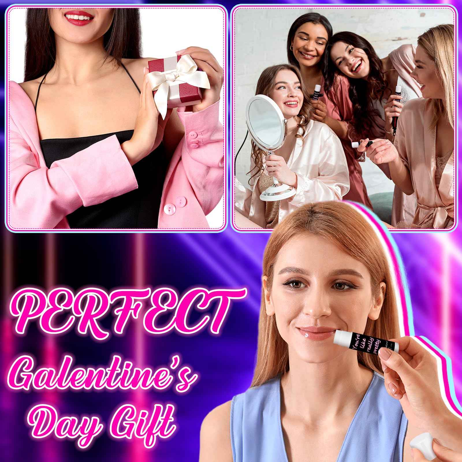 Swiffen 50 Pack Valentine's Galentine's Day Gifts Bulk Lip Balms Valentine's Galentine's Day Party Favors Stuffers You're Like Really Pretty Gifts for Women Her Teachers Staff Coworkers(Neon)