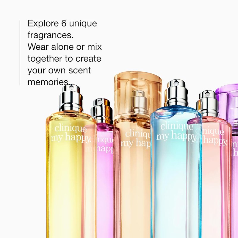 Clinique My Happy Fragrance Spray - Cocoa & Cashmere, Baby Bouquet, Indigo Mist | Women's Perfume Collection