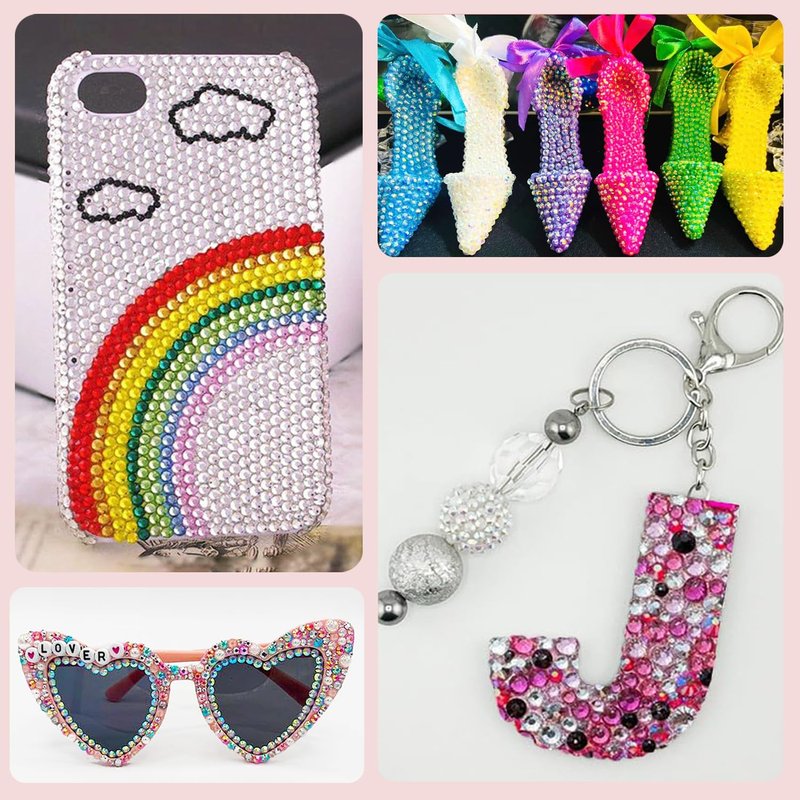 2 Packs Flatback Rhinestones for Crafting with b7000 Glue Clear with Precision tip, 6660Pcs Rainbow Gems Crystal Rhinestones for Bedazzling for DIY Crafts Clothing Tumblers Mugs Shoes Fabric Decor