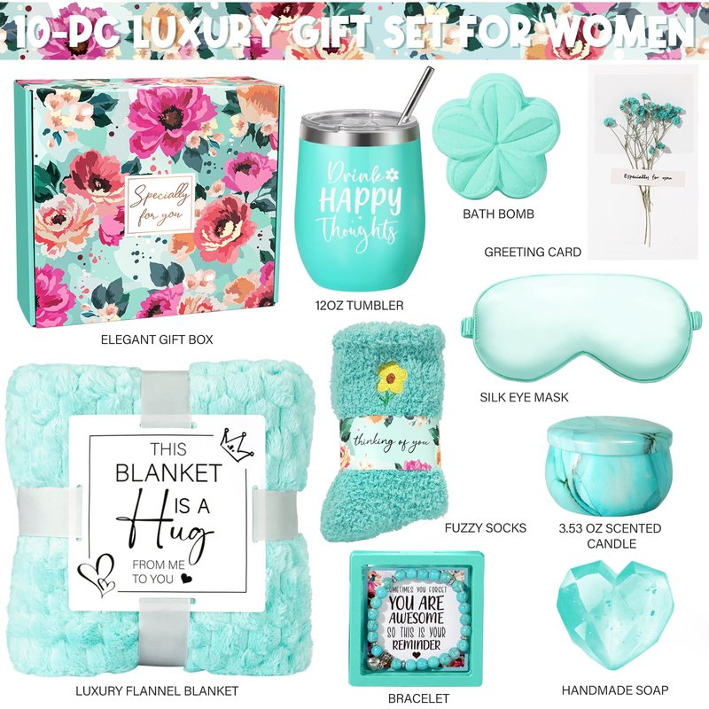 Mothers Day Gifts for Mom, Luxury Spa Gift Basket for Women, Relaxing Self Care Gift Box for Best Friend Mom Wife Grandma, Unique Birthday Gifts for Women