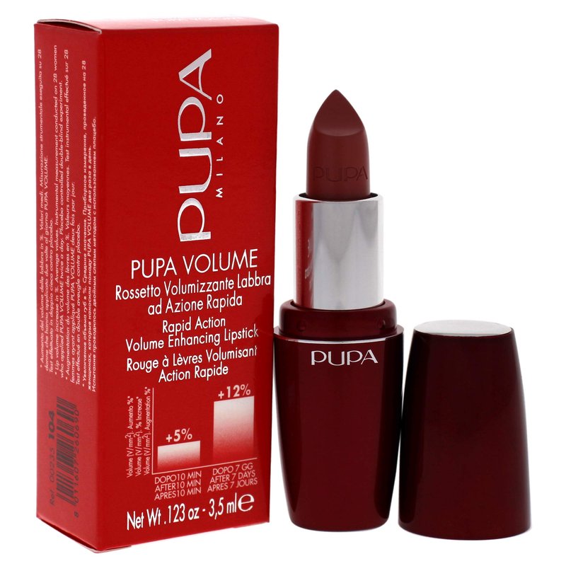 Pupa Milano Volume Enhancing Lipstick - Bright And Defined Lips - Smooth, Super Creamy And Comfortable Texture - Combats Flaking And Discomfort - Rapid Action - 104 Powder Rose - 0.123 Oz