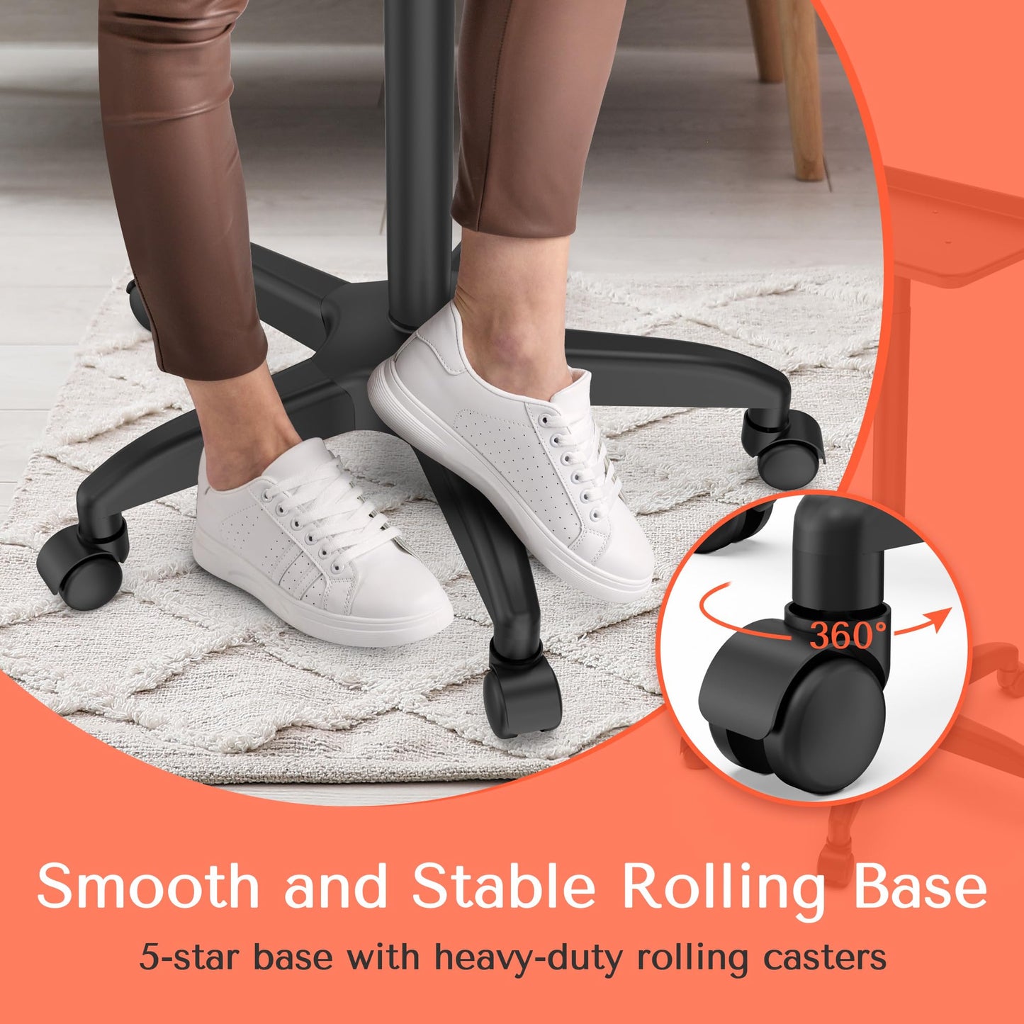 TASALON Salon Tray on Wheels Adjustable Salon Service Rolling Tray Hairstylist for Dental, Hairdresser Cart with Wheels Aluminum Rolling for Hairstylist, Sap, Medical