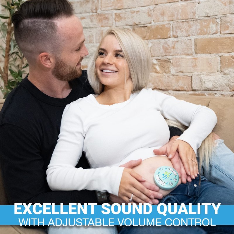Wusic Safe Wireless Pregnancy Headphones for Belly – Womb Music Bluetooth Baby Headphones for Bonding, Pregnancy Essentials for First Time Moms, One-Tap Bluetooth Plays 8+ Hours of Music to Your Baby