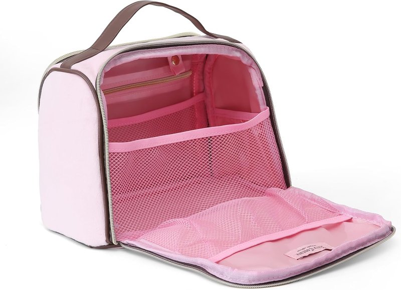 Juicy Couture Pink Makeup Bag - Vintage Velour Organizer with Rhinestone Crown | Travel Essentials