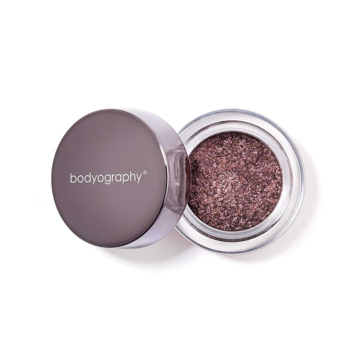 Bodyography Glitter Pigment Eye Shadow | Long Wear Shimmer Eyeshadow | Vegan, Talc & Paraben Free | Cream Powder Formula | Get Down (Rosy Purple)