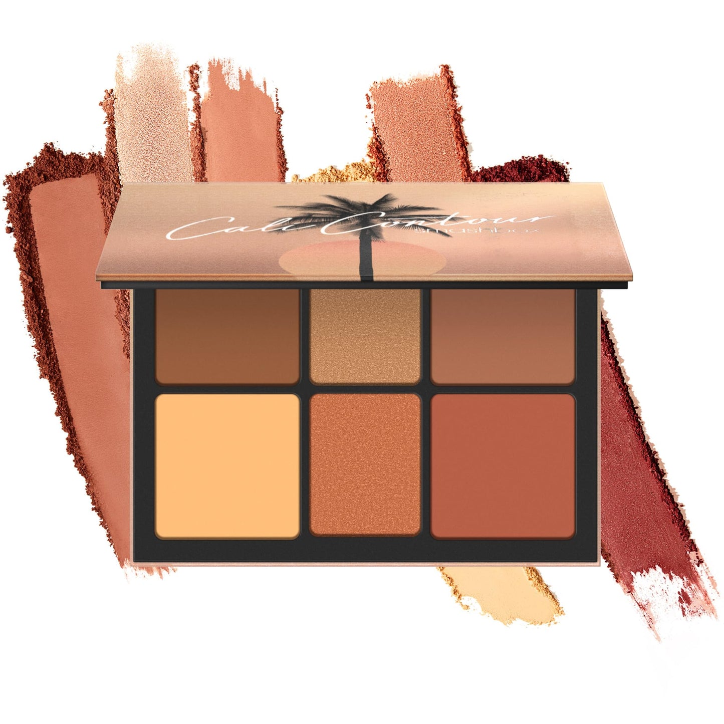 Smashbox The Cali Contour Palette | Six-Shade Contour Kit with Highlighter, Bronzer and Blush Powder for Face Contouring Makeup and Glow | Matte and Pearlescent Finishes, Medium to Dark, 0.69 Ounce