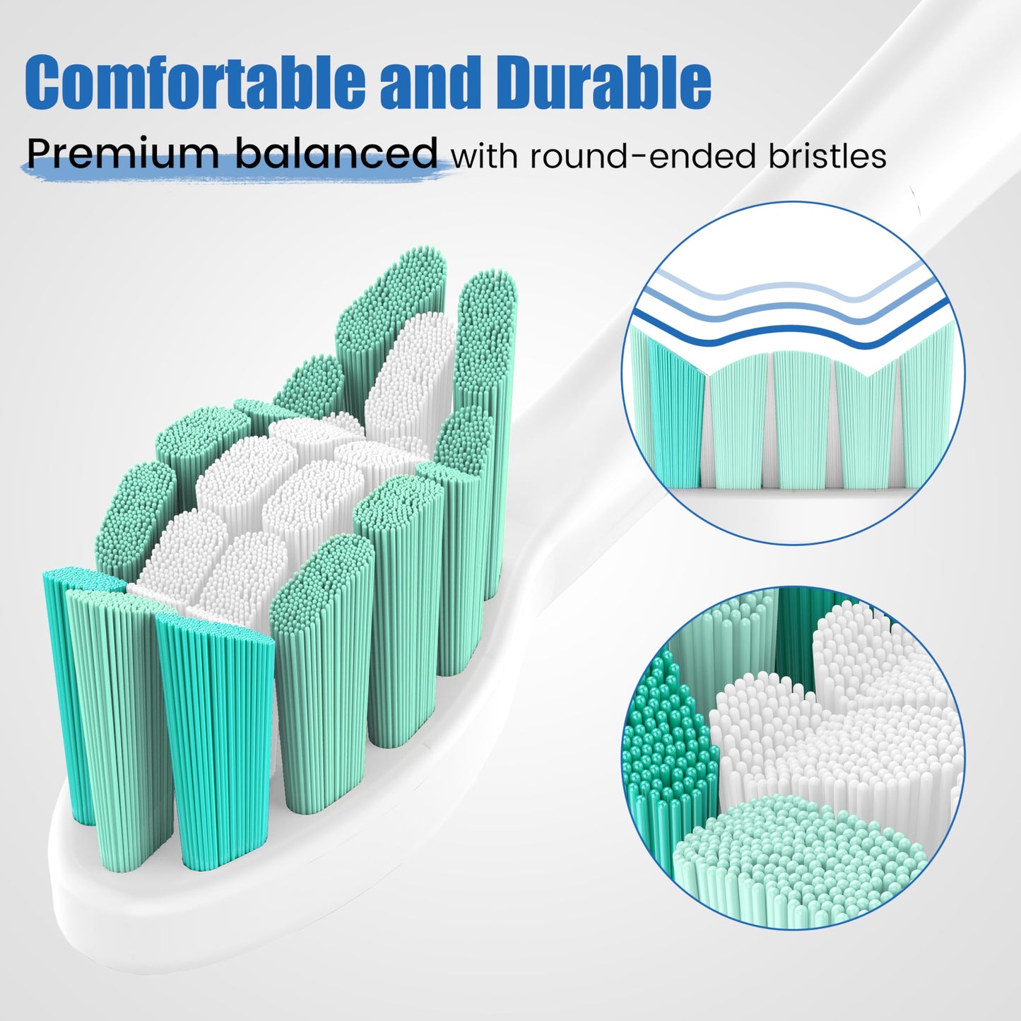 Replacement Toothbrush Heads Compatible with Philips Sonicare – Gentle & Effective Electric Tooth Brush Refill for Plaque Control, 10 Pack (Black)