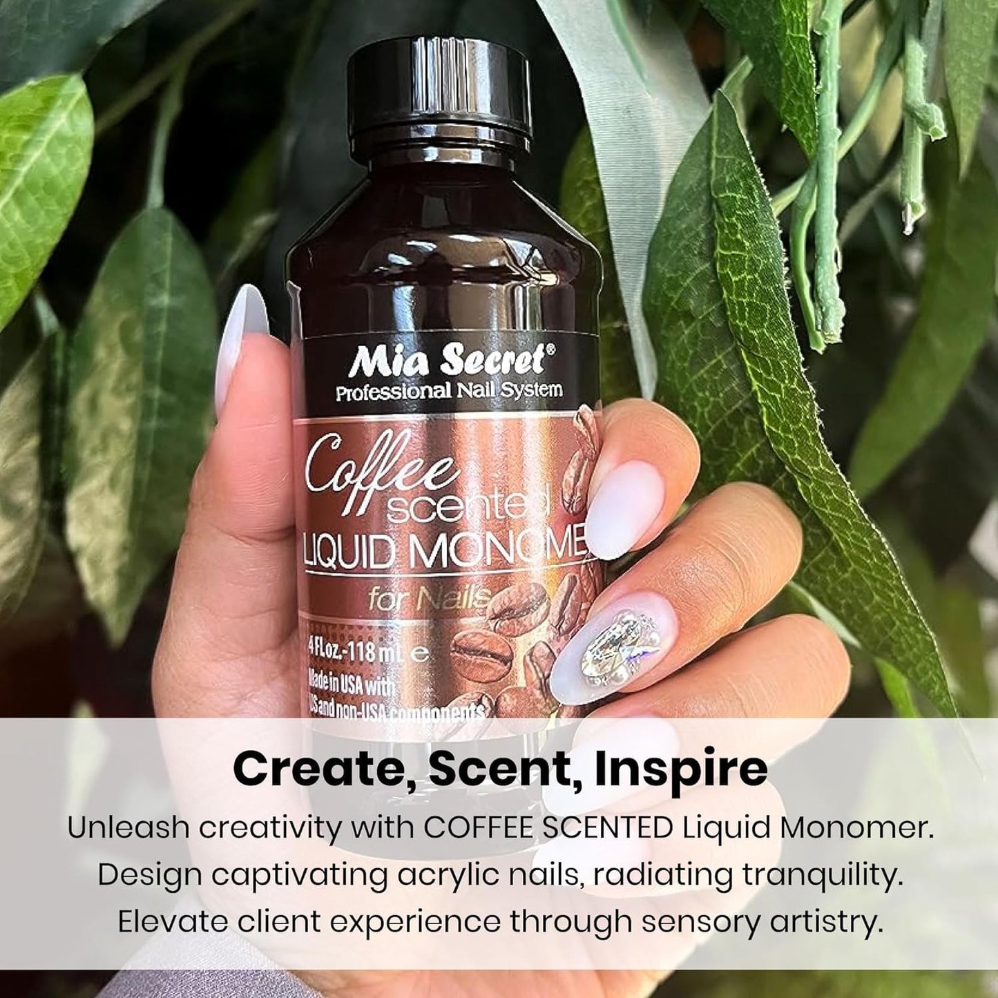 Mia Secret Coffee Scented Liquid Monomer - EMA Acrylic Nail Liquid for Acrylic Powder | 8 oz.