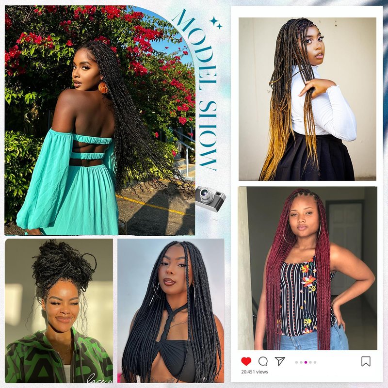Crochet Braids 18 Inch T30 Ombre Light Brown Box Braid Pre Looped Goddess Box Braid Crochet for Black Women Soft and Lightweight 144 Strands Braids (Ombre Light Brown, 18 Inch)