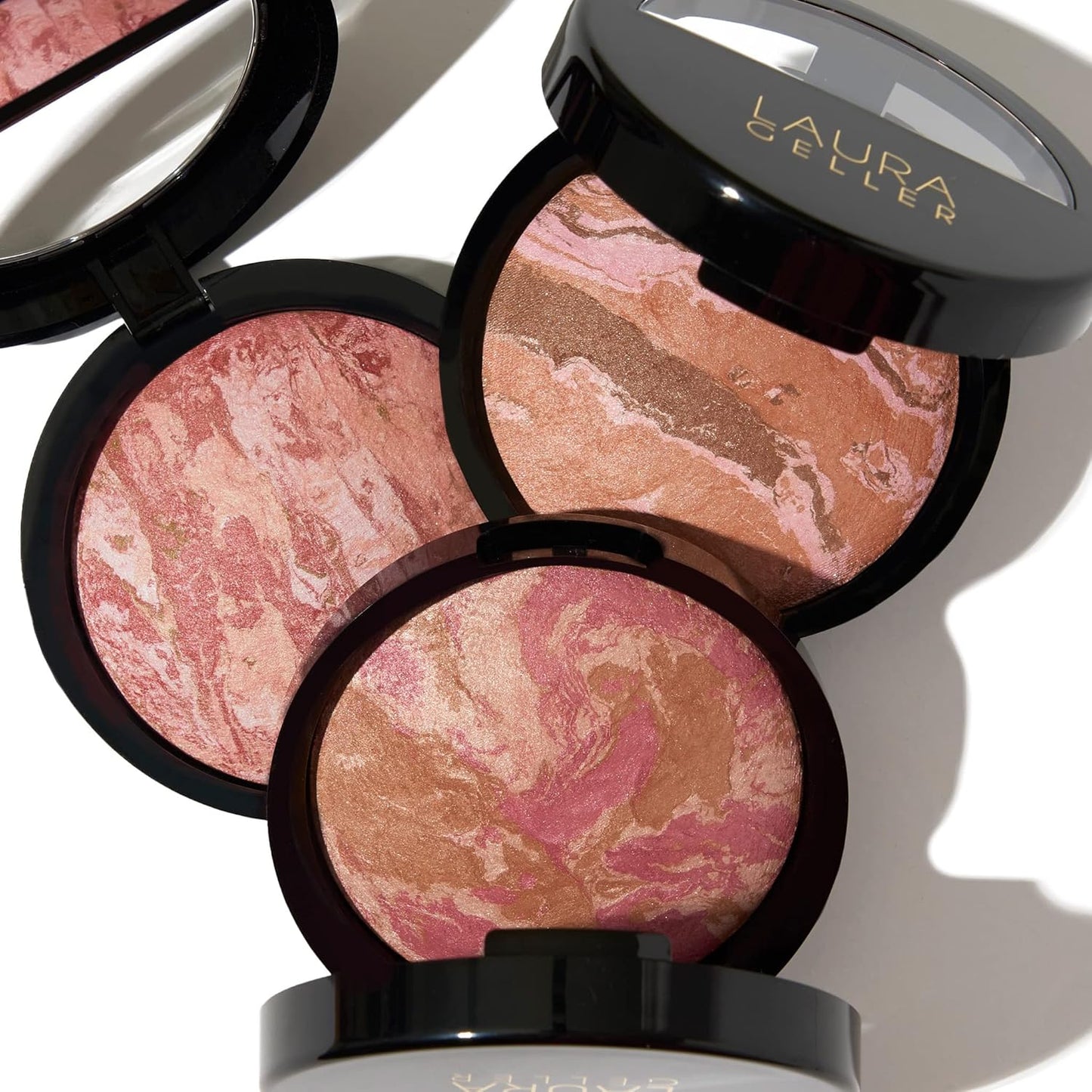 Laura Geller Baked Blush-n-Bronze | Marbleized 2-in-1 Sculpting Bronzer & Blush - Berry Bronze