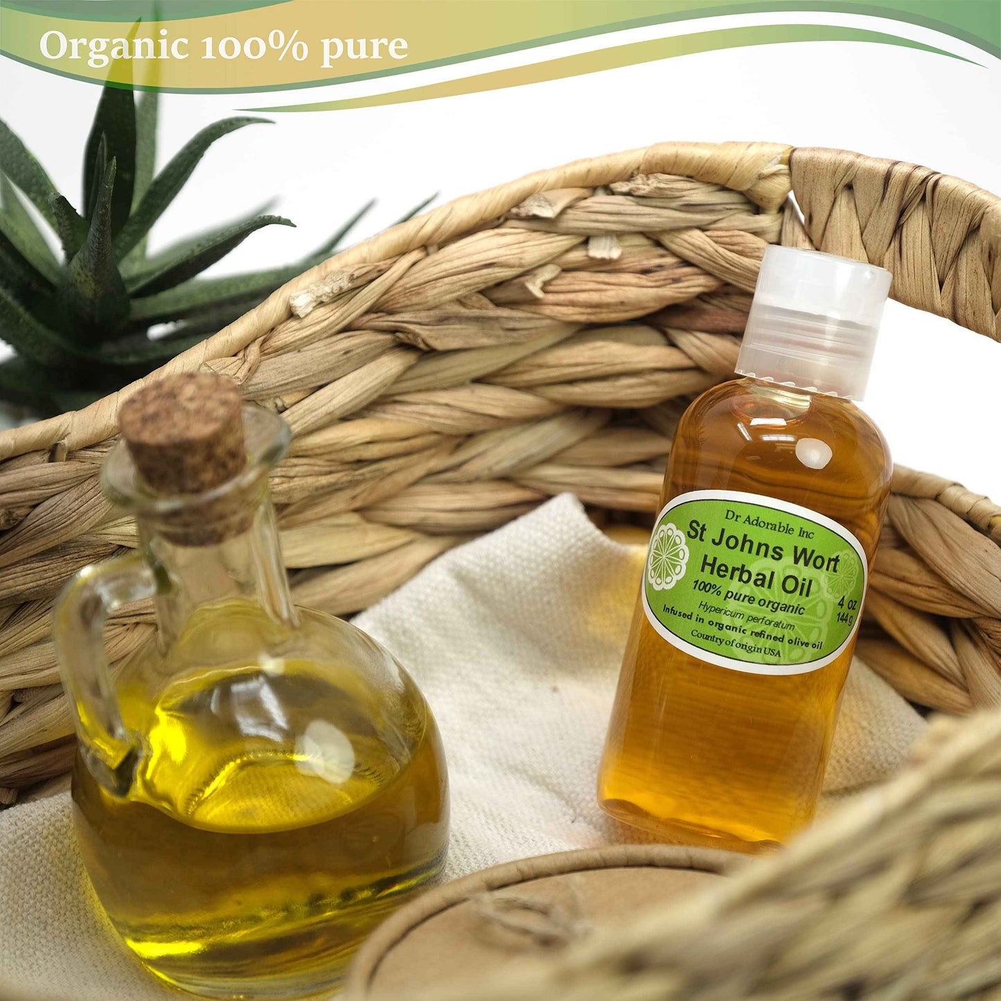 Dr Adorable - 4 oz - St Johns Wort Herbal Oil - Infused 100% Pure Natural Organic