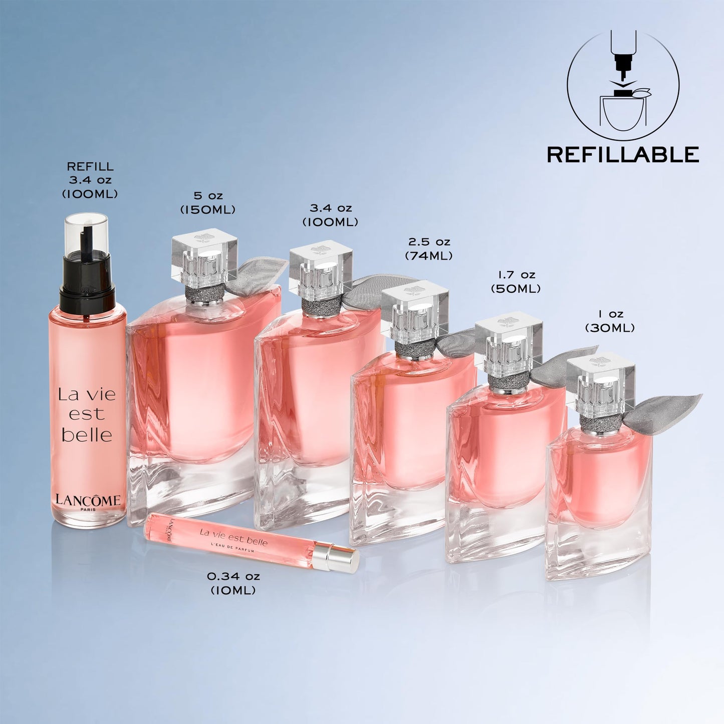 Lancôme La Vie Est Belle Eau de Parfum - Long Lasting Fragrance with Notes of Iris, Earthy Patchouli, Warm Vanilla & Spun Sugar - Floral & Sweet Women's Perfume, 3.4 Fl Oz Refill