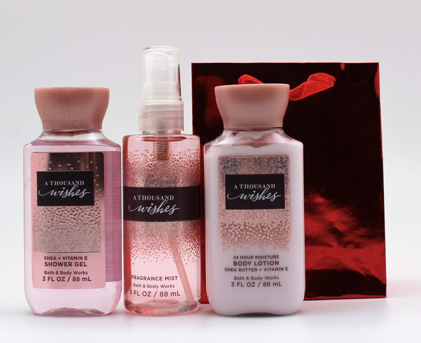 A Thousand Wishes – 2019 - Shower Gel - Fine Fragrance Mist & Body Lotion - Travel Size Set w/Gift Bag