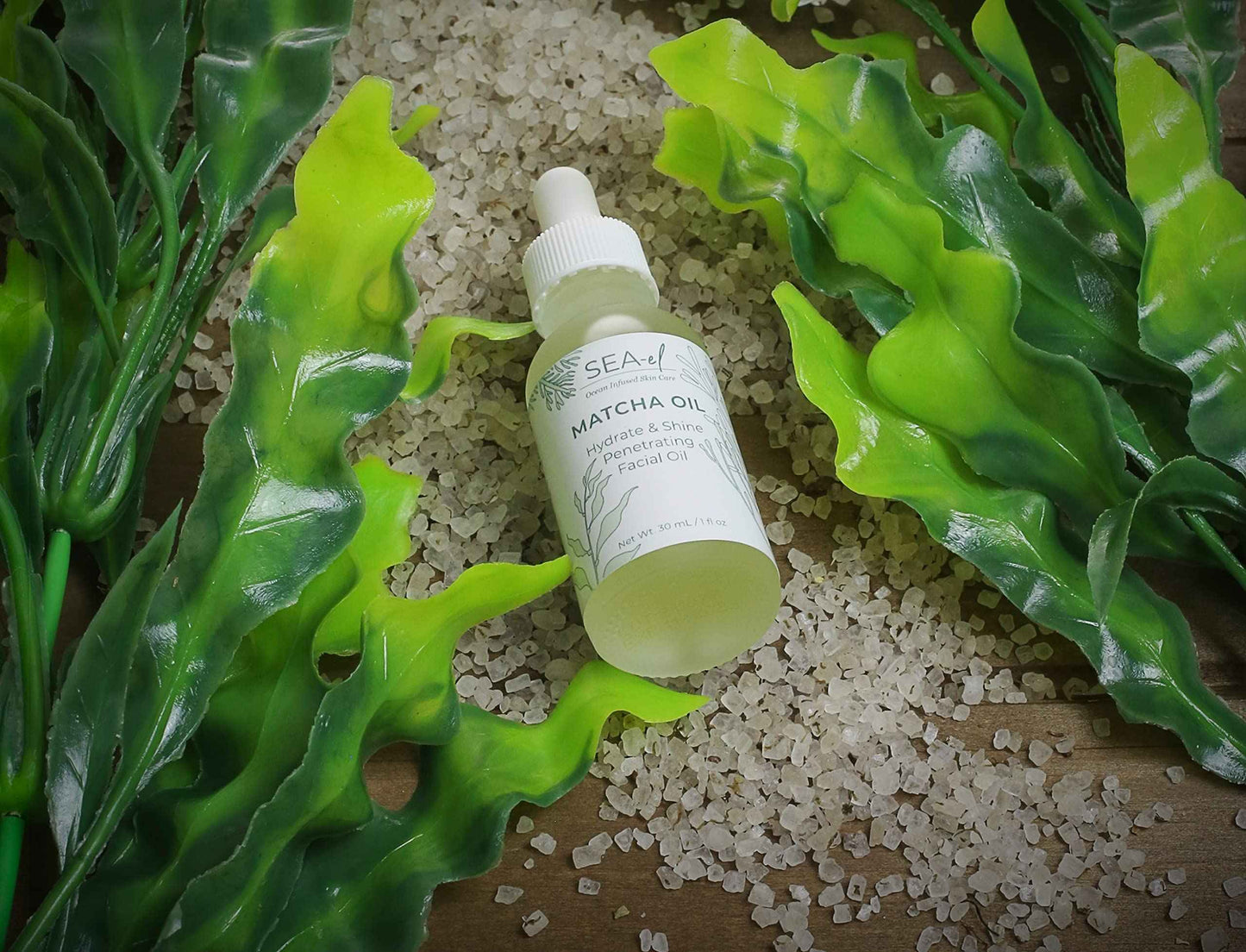 Sea-El Matcha Face Oil Skincare - Hydrating Glow Green Tea & Sea Kelp Facial Oil Blend - Calming & Deeply Penetrating Antioxidant-Rich Moisturizer for Women & Men, Vegan, All Skin Types - 1 Fl Oz