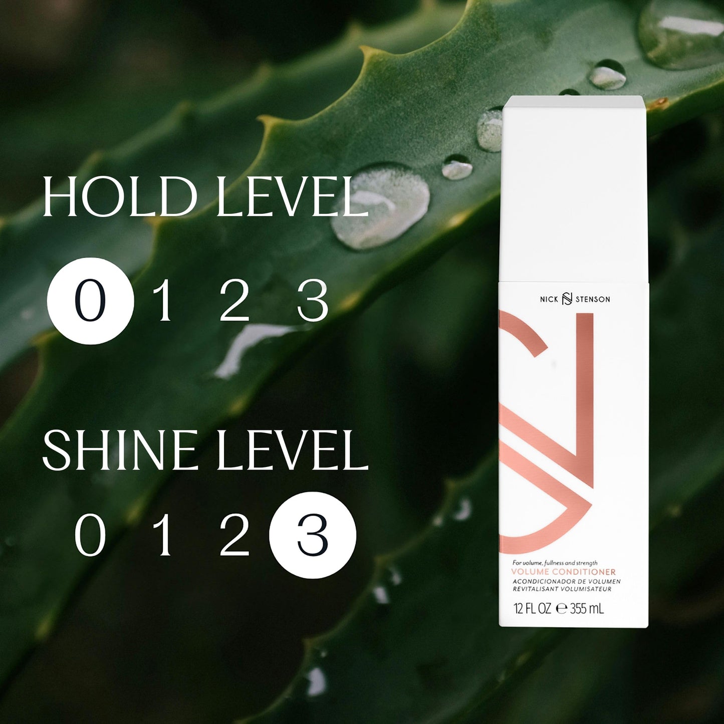 Nick Stenson Volume Conditioner, Lightweight Conditioner for Fine to Normal, Highlighted & Color-Treated Hair, Adds Volume, Hydrates & Seals in Moisture - Color Safe Vegan (12oz/355mL)