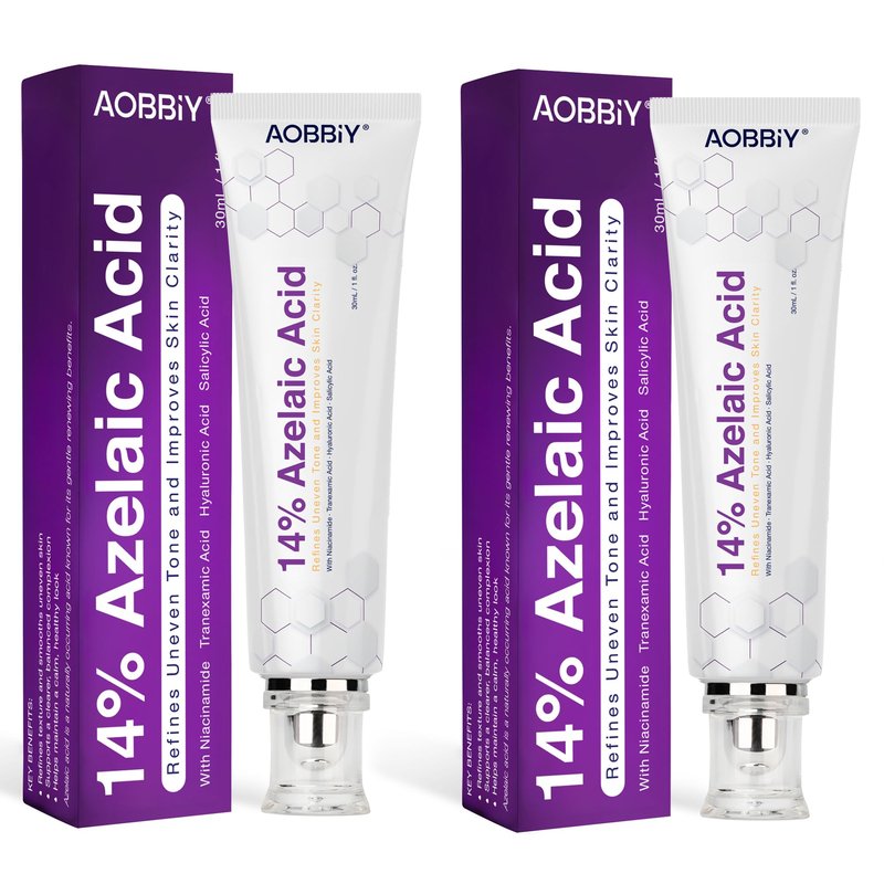 AOBBIY Azelaic Acid Cream for Face – Tone Refining Facial Cream for Skin Clarity & Smoother-Looking Skin, 1 oz, 2 Pack