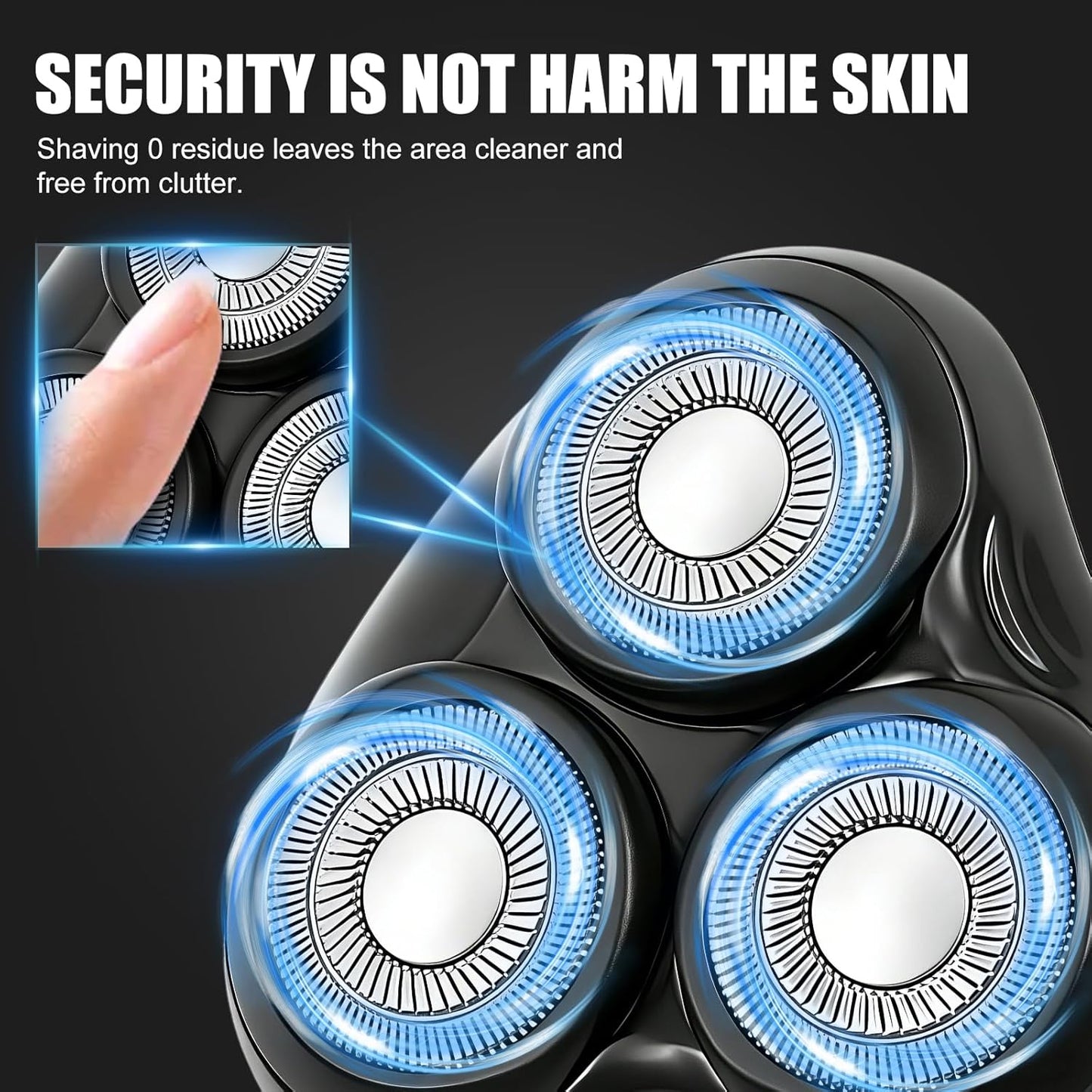 Universal Rotary Replacement Shaver Head - 2-Pack Compatible with Remington R3-R8 | Black Foils/Blades