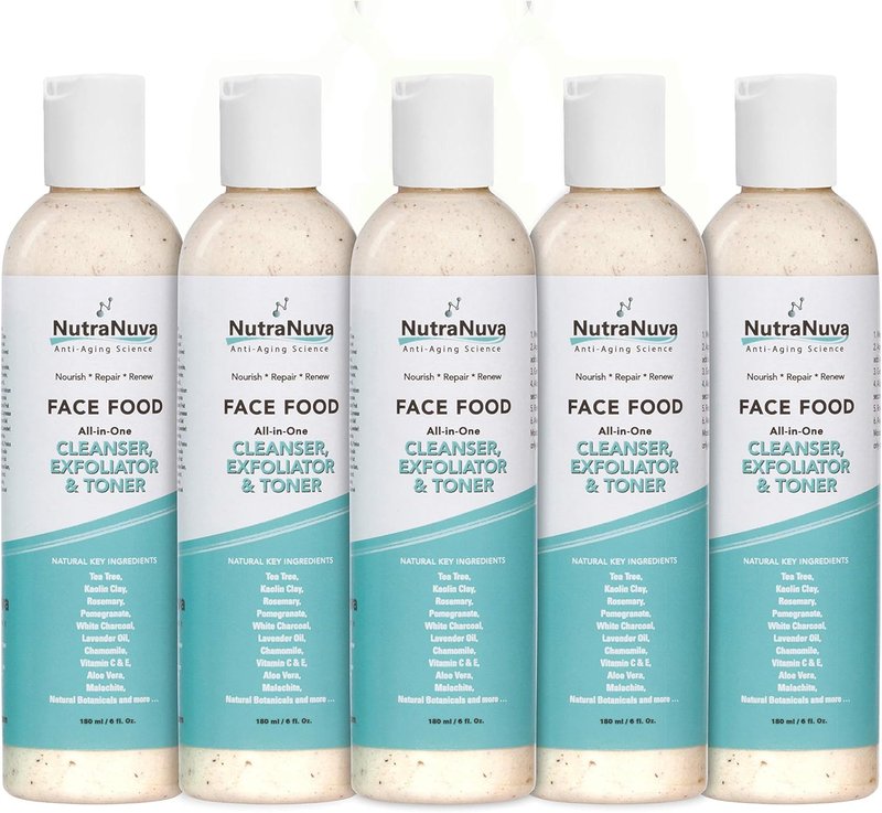 Natural Vegan Facial Cleanser - Exfoliating Toner with Tea Tree & Clay | 6 Oz, Anti-Aging, pH Restoring, Acne Fighting