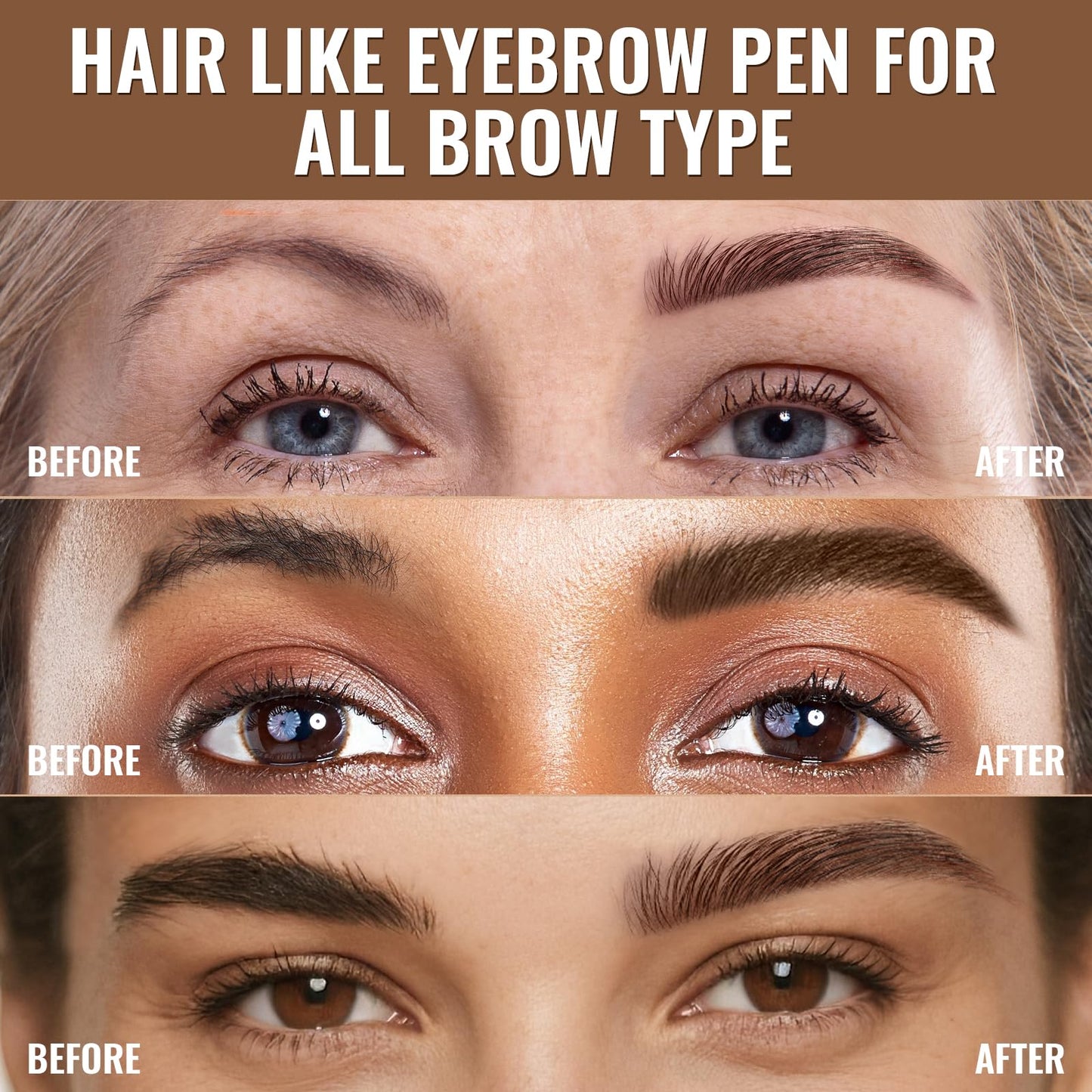 iMethod Eyebrow Pen - Eyebrow Pencil,2-in-1 Eyeliner Dual-Ended Brush-Tip Microblading 4d Eyebrow Pencils for women,Long Lasting Waterproof Hair-Like Brow Pencil,with Eyebrow Brush,LightBrown