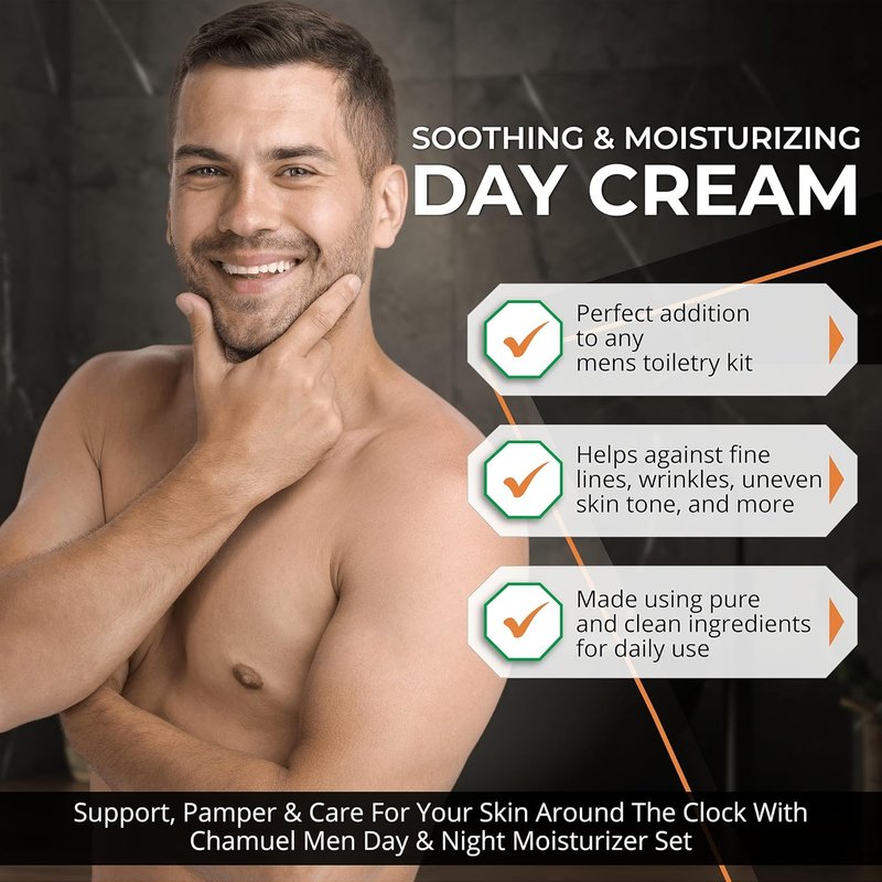 Men's Day & Night Skincare Set - Anti-Aging Moisturizer & Retinol Night Cream | Organic Ingredients
