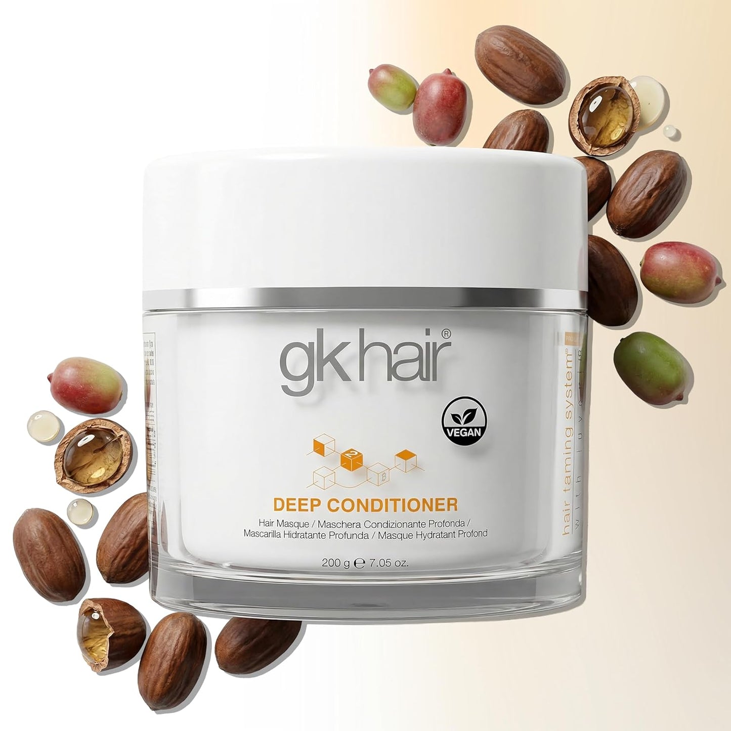 GK HAIR Vegan Deep Conditioner Hair Masque | Jojoba Oil & Natural Extracts for Hydrated, Revitalized Hair - 7.05 Oz