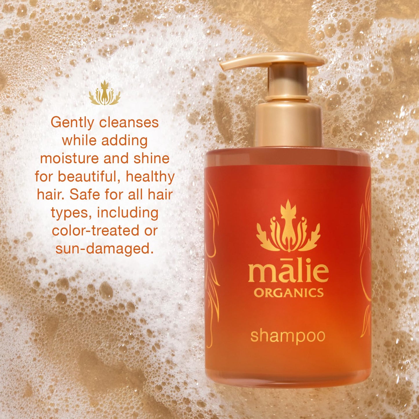 Mālie Organics Shampoo, Mango Nectar Scent, Daily Cleanse for All Hair Types, Kukui Nut Oil + Macadamia Nut Oil + Quinoa Protein, Vegan