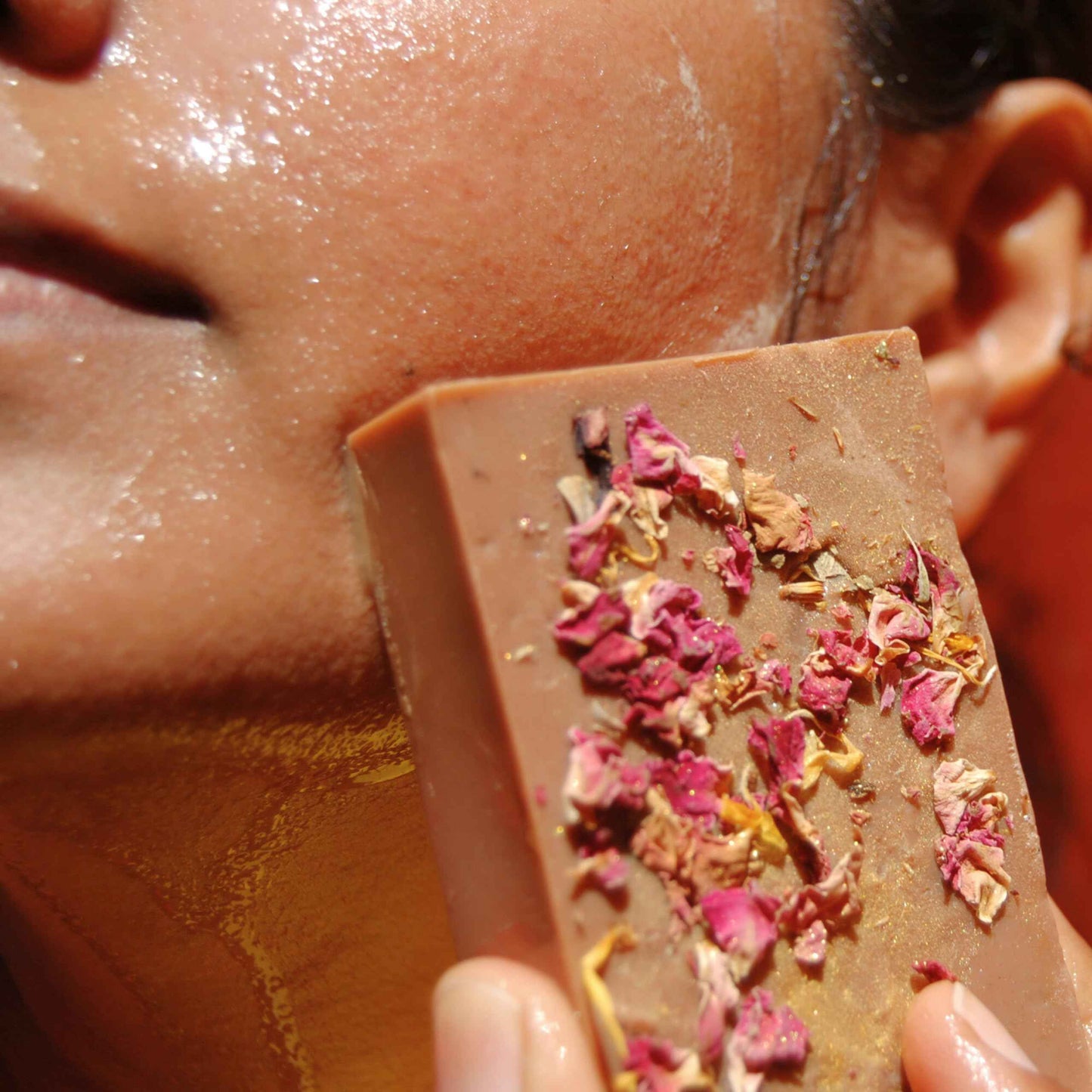 Petals and Pods Handmade Body & Face Exfoliating Bar Soap - Korean-inspired fermented rose & rice formula to Hydrate and Nourish Dry, Dull skin - Glass-Skin Miracle Cleanser (Face & Body Bar Soap)