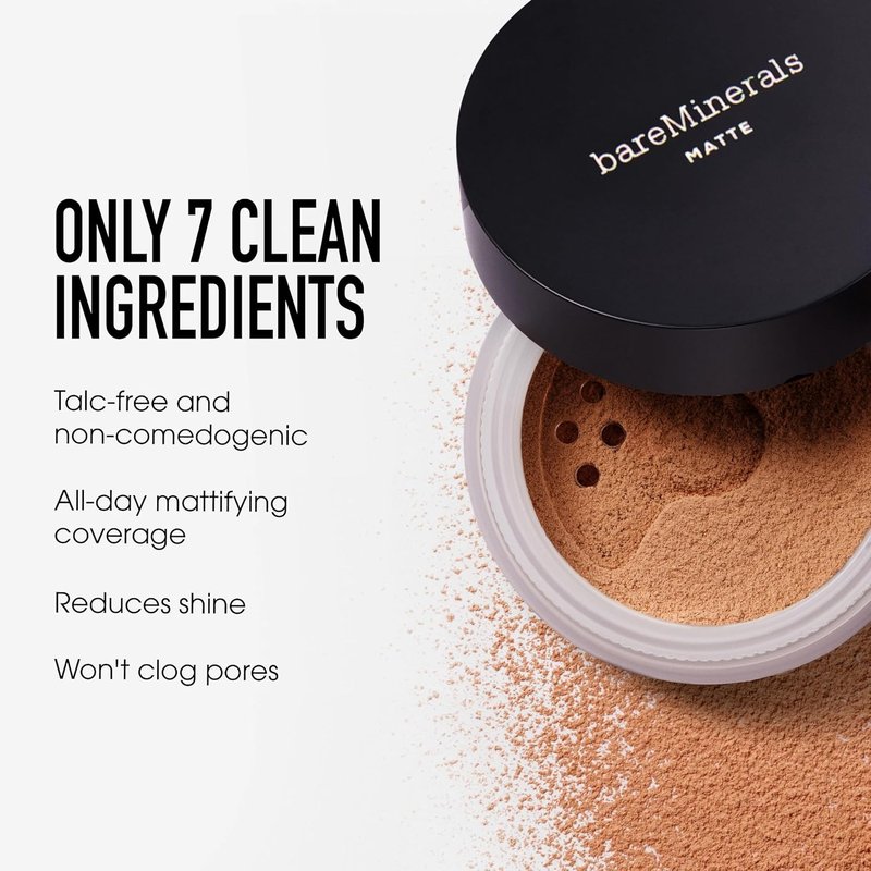 bareMinerals Original Matte Loose Powder Foundation - SPF 15, Sheer-to-Full Coverage, Reduces Shine, Ideal for Sensitive Skin