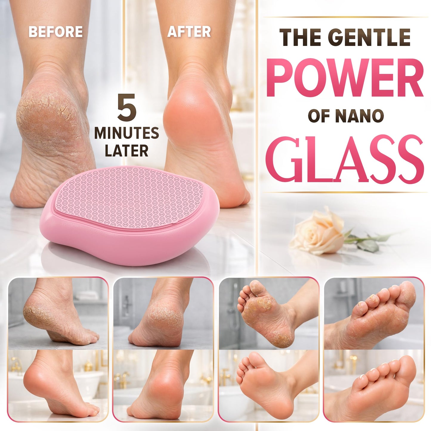 4.6" Nano Glass Foot File for Pedicure, Cracked Heels & Dead Skin