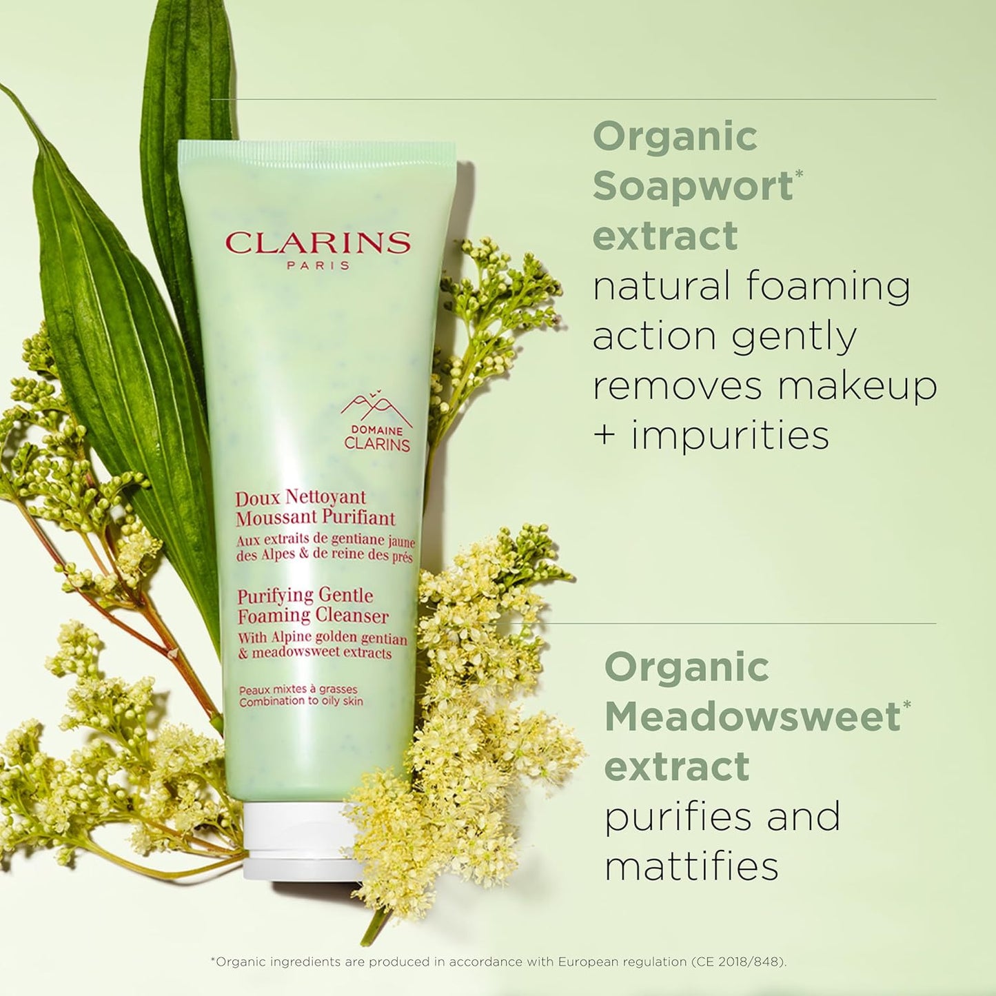 Clarins Purifying Gentle Foaming Face Cleanser - Cleanses & Mattifies | For Combination & Oily Skin Types