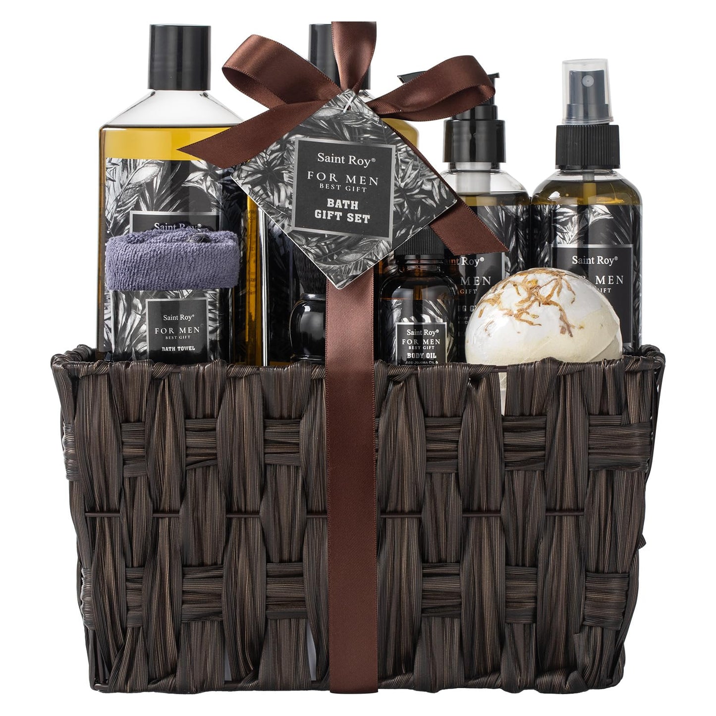 Fathers Bath and Body Gift Set, Birthday Gifts for Men Basket Spa Gift Set