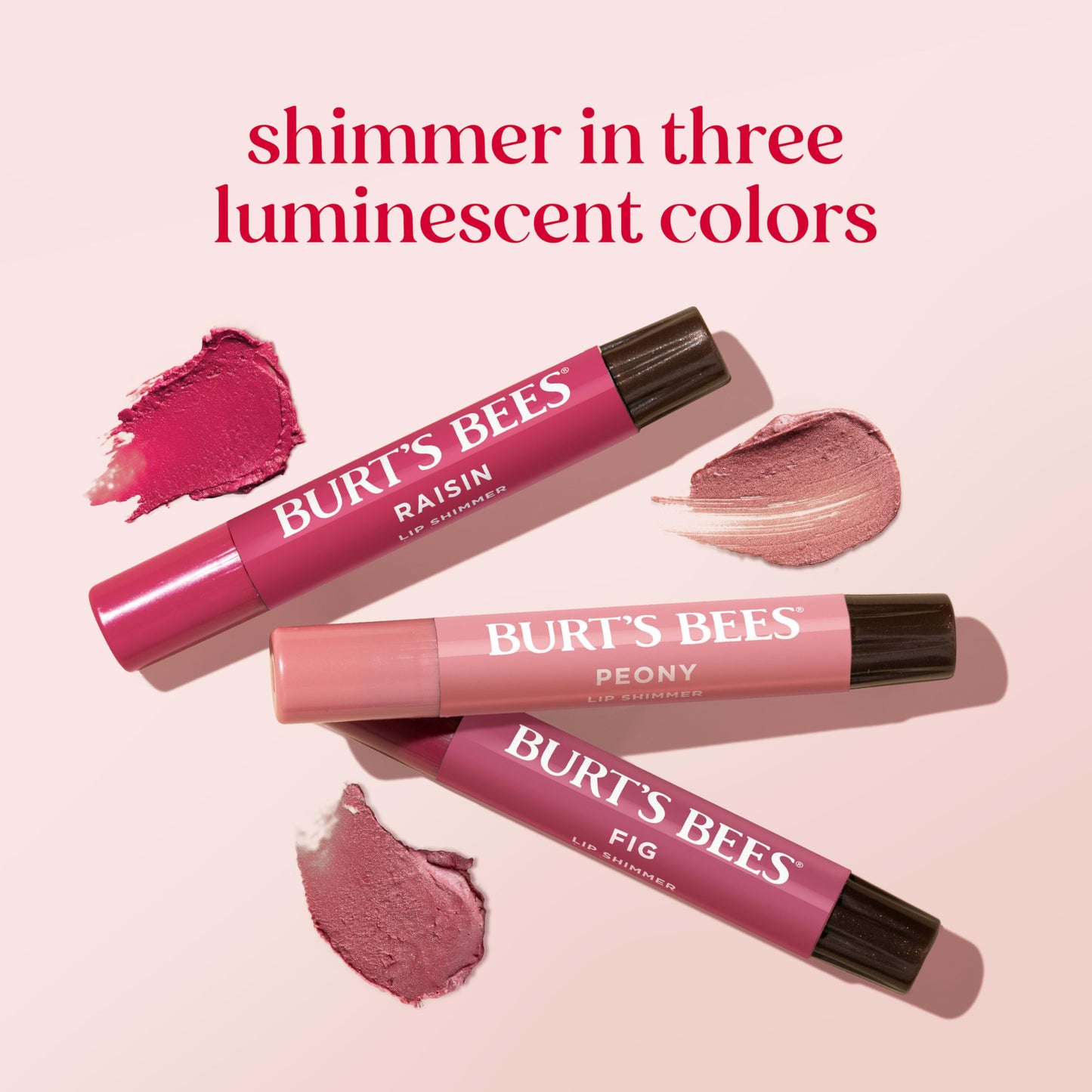 Burt's Bees Lip Shimmer Nude Collection, Tinted Lip Balm Stick, Moisturizing for All Day Hydration with Natural Glowy Pigmented Finish & Buildable Color, 3 Warm Shades, Value Pack, 0.09 oz., Three Tubes