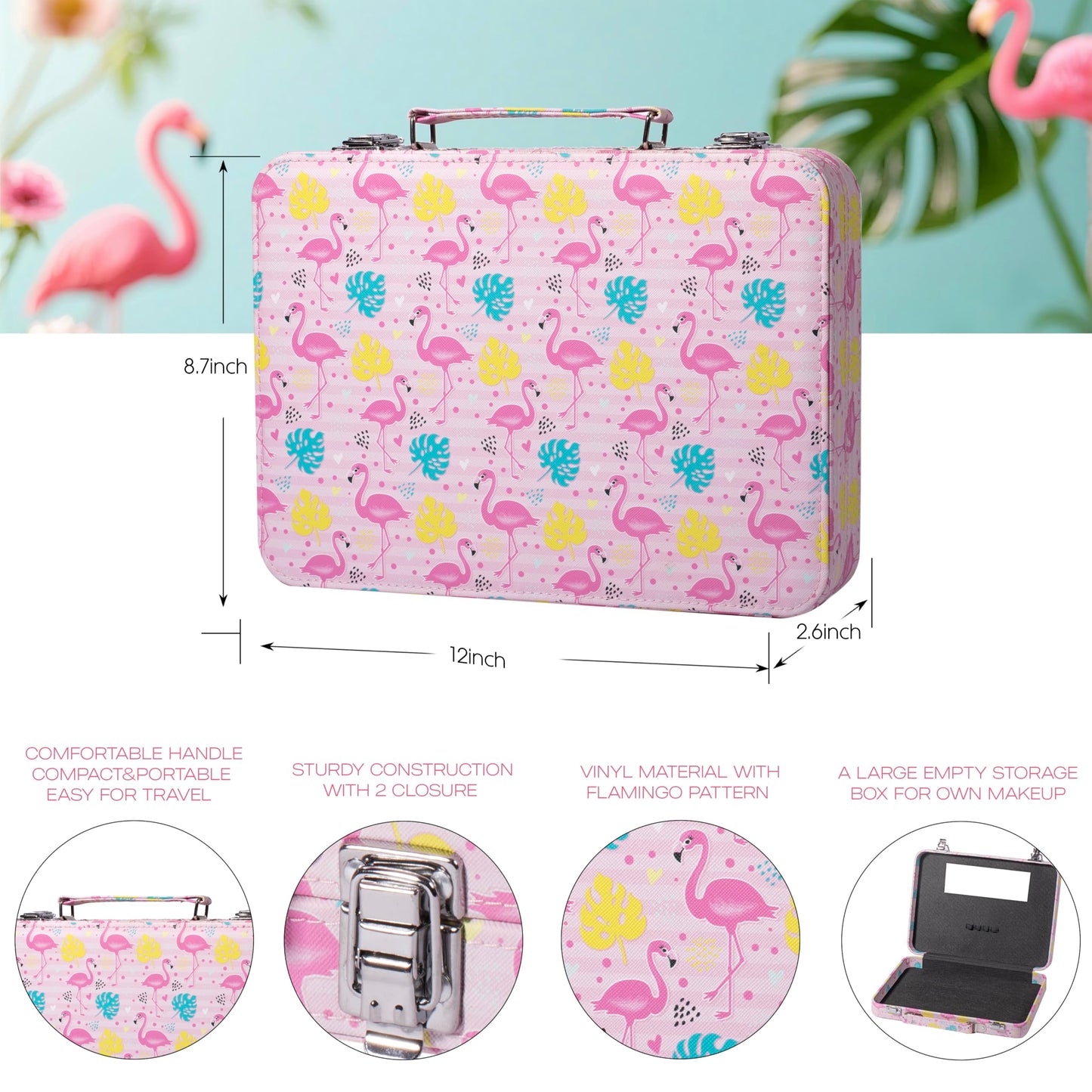 Hot Sugar Makeup Kit for Teenager Girls 13-15, All in One Beginner Makeup Kit for Women Full Kit, Teen Cosmetic Gift Set for Birthday Christmas (Flamingo)