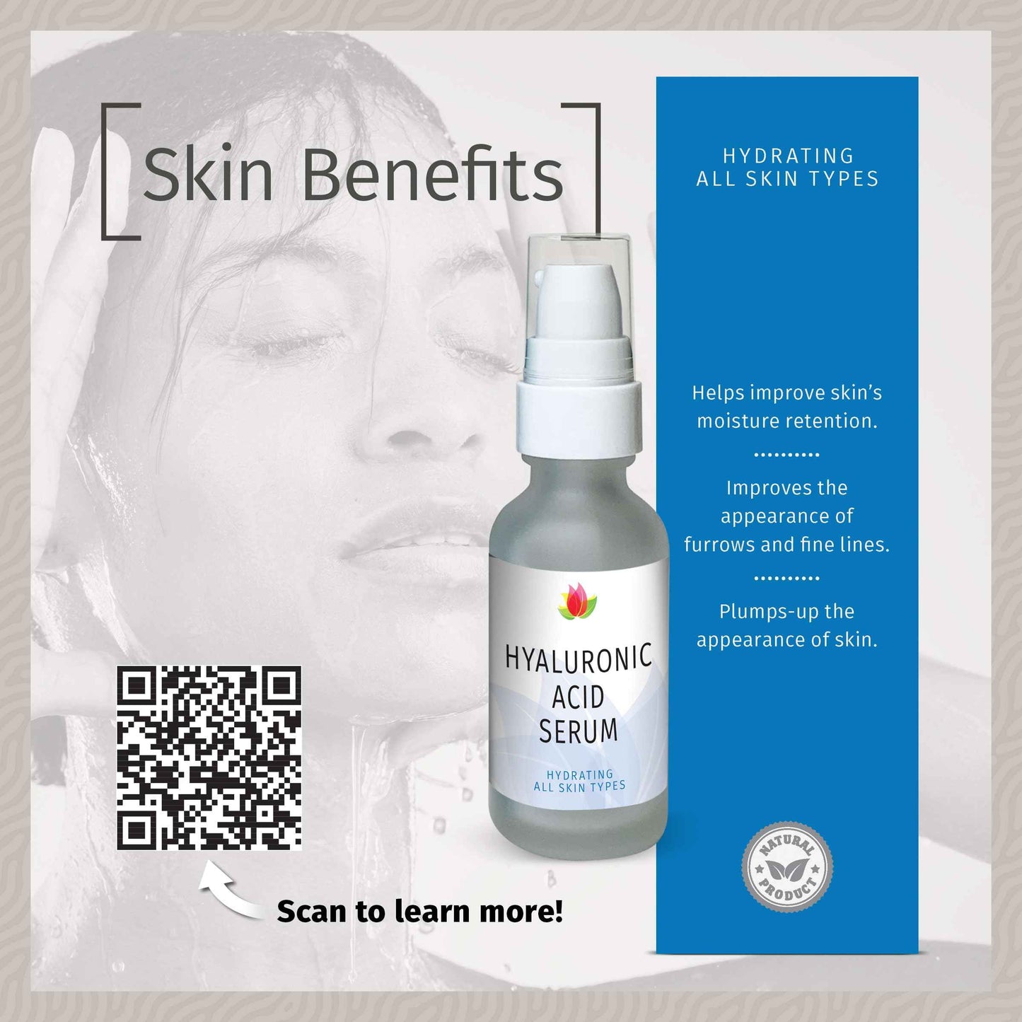 Reviva Labs Hyaluronic Acid Serum for Face and Neck - Moisturizing, Nourishing, and Hydrating Serum Acido Hialuronico - Face Serum for Women, 1 Fl Oz