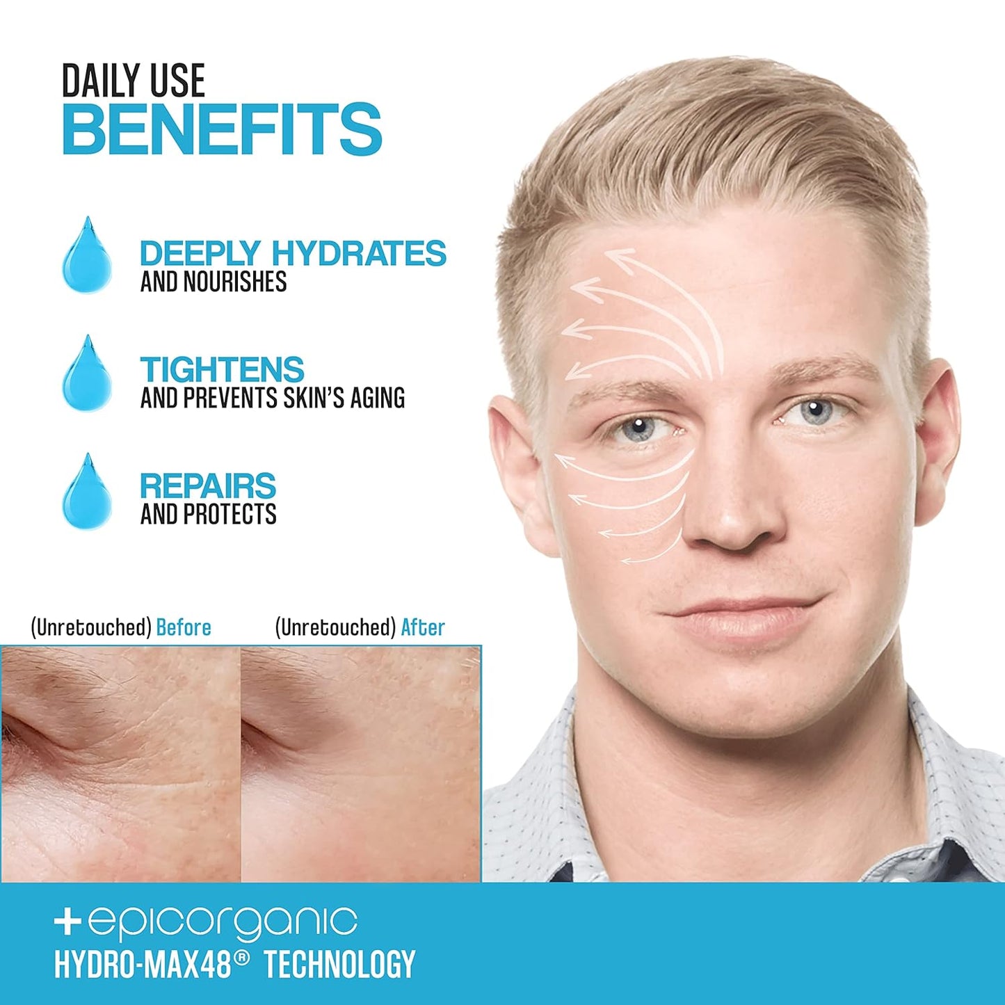 Men's Face Cream - Anti-Aging Hydrating Moisturizer with Hyaluronic Acid, Collagen & Vitamin E | 8oz