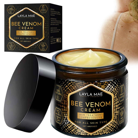 Layla Mae Bee Venom Skin Treatment Cream - Wrinkle Care Face Lift & Firming Muscle & Joint Wellness Body Pain Support Cream - Natural Care for Skin Imperfection