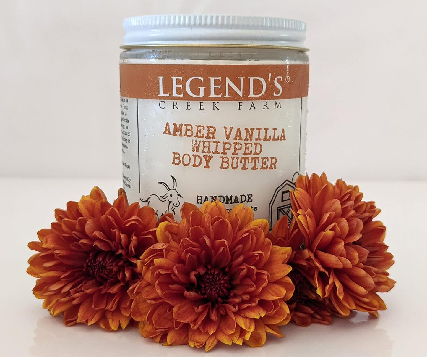 Goat Milk Body Butter - Hydrating Natural Moisturizer with Organic Shea Butter & Grape Seed Oil | 8 Oz Amber Vanilla
