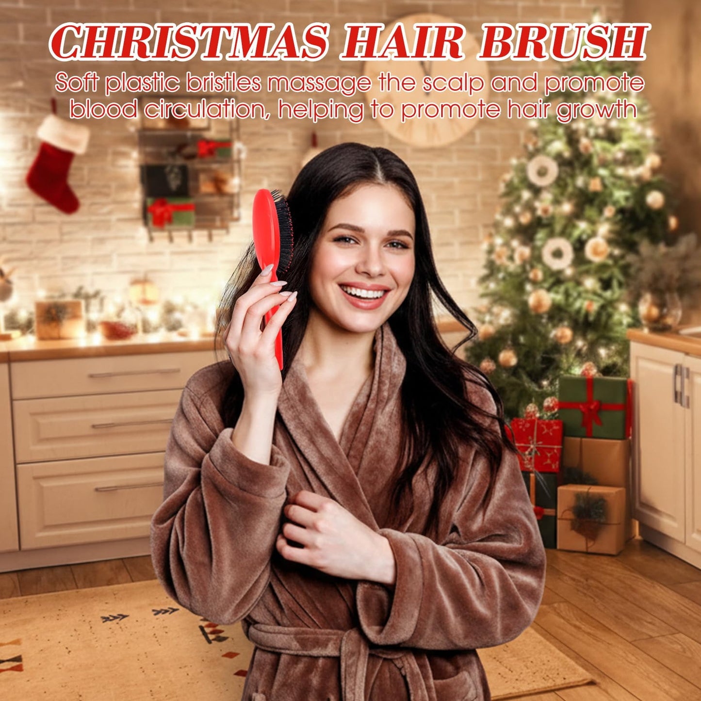 Zubebe 28 Pcs Hair Brush Bulk Travel Detangling Red and Green Detangler Brush with Soft Bristles for Women Gift Bulk
