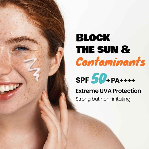 DEWYTREE Urban Shade Skin Sun Protection Daily Face Moisturizer with SPF 50 + Pa++++ Face Moisturizer for Dry Skin Pink Tone Up Cream Matte Sunscreen Sunblock for Face SPF Face Lotion (1.69 fl oz)