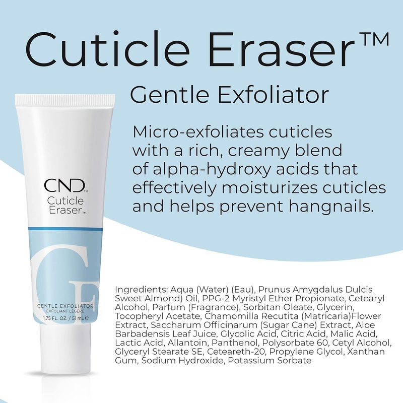 CND Cuticle Care Set - SolarOil & Cuticle Eraser | Natural Blend Oils, Moisturizes & Exfoliates, 0.5 fl oz