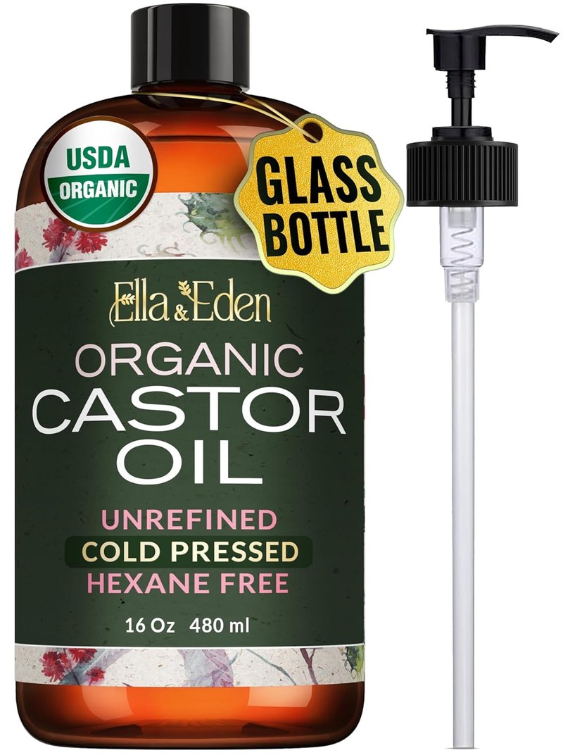 Organic Castor Oil 16 Oz & Jojoba Oil 4 Oz - Cold-Pressed, Unrefined, Hexane-Free | Hair, Skin, Face, Nails Care