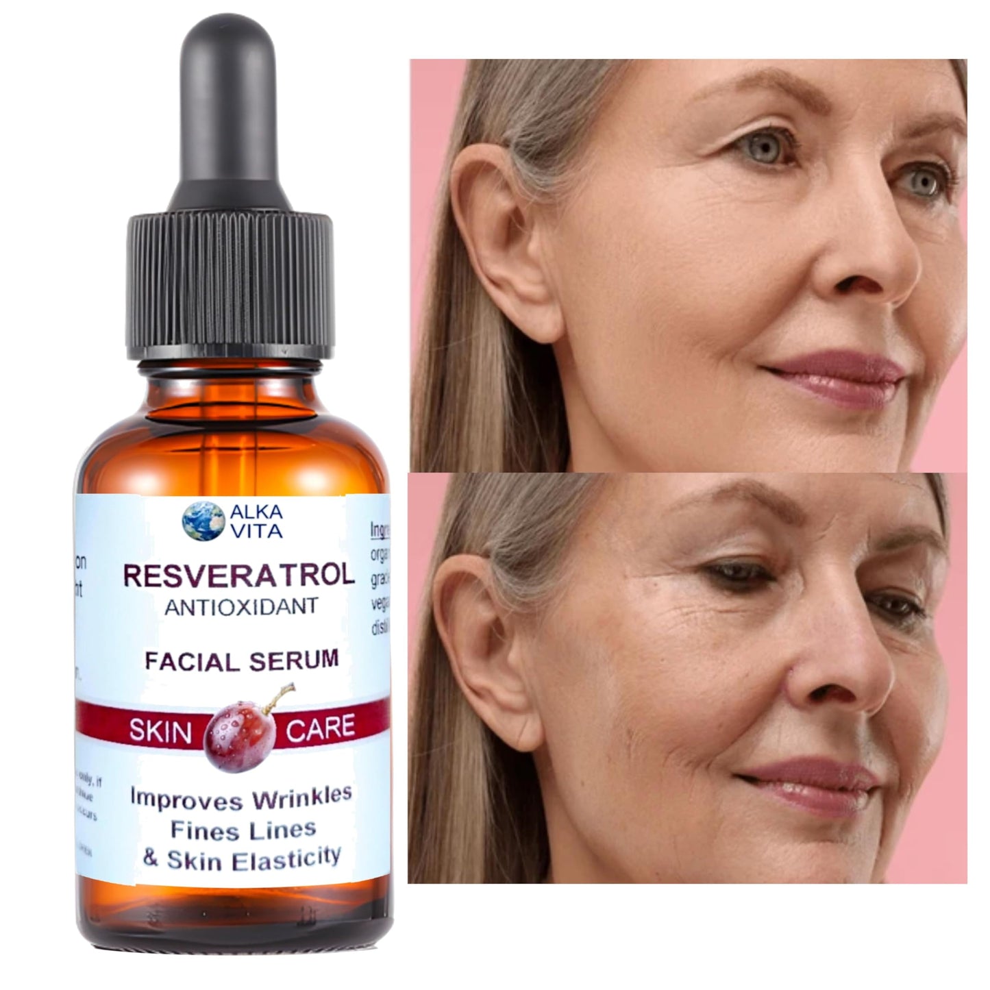 Resveratrol Skin Serum Antioxidant Anti-Aging Factor Improves Fine Lines Wrinkles & Skin Elasticity Cosmetic Grade