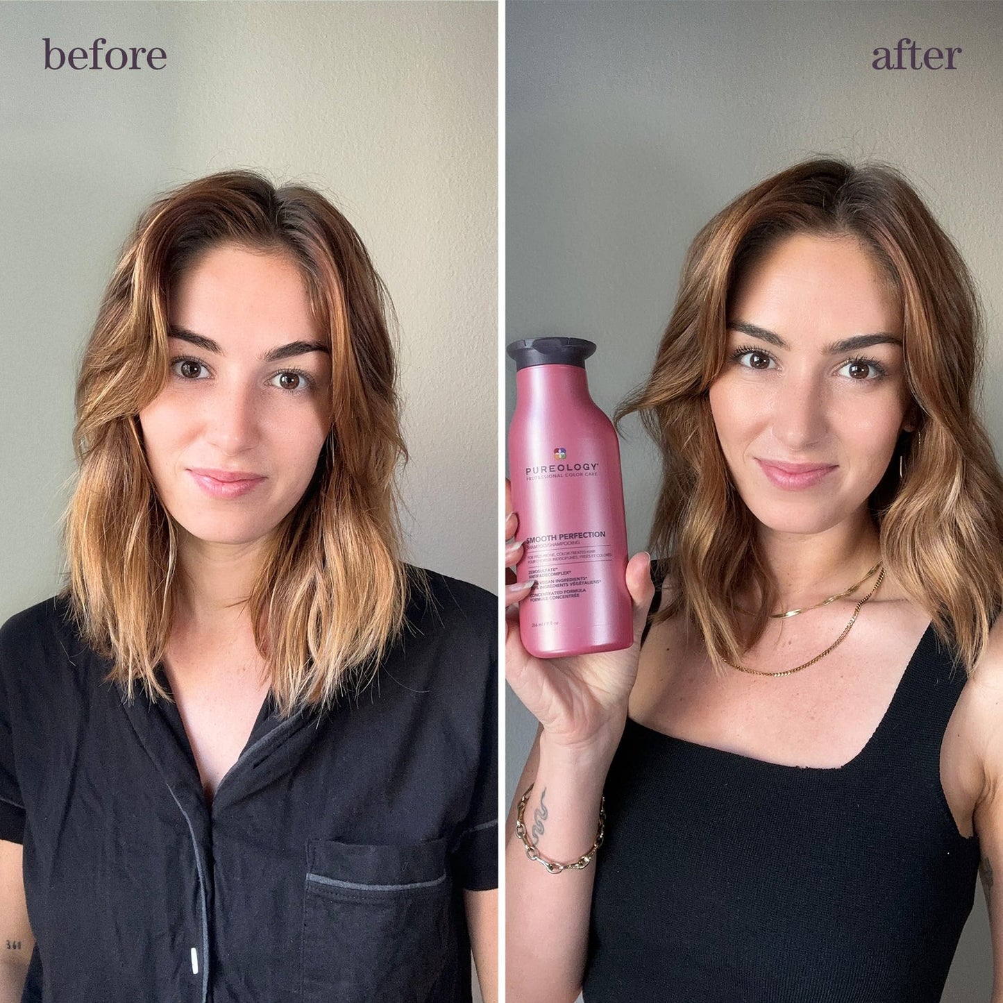 Pureology Smooth Perfection Shampoo & Conditioner Set - Smooths Hair & Controls Frizz For Color Treated Hair, Sulfate-Free & Vegan, 9 Fl Oz