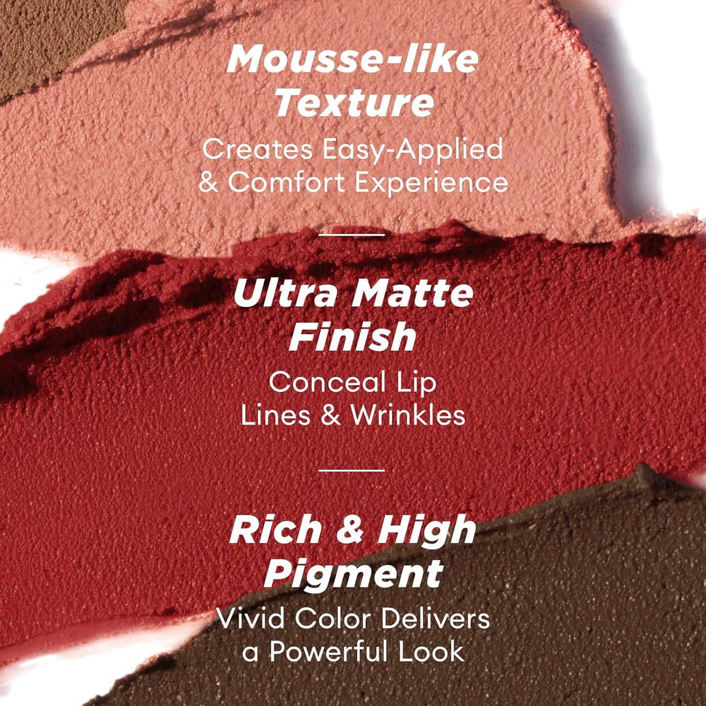 Velvet Matte Finish Lip Stain | Mousse Textured Lip Clay in Apricot - Rich Pigment, Conceals Lip Lines, 0.14 oz (4g)