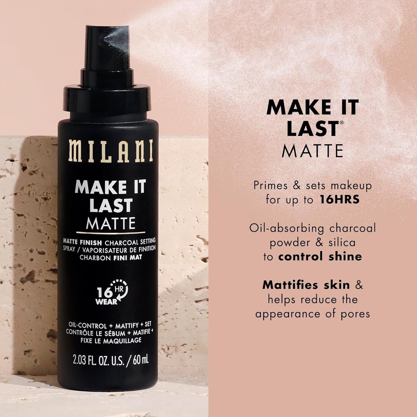 Milani Conceal + Perfect Blur Out Powder | Matte Setting Spray & No Pore Zone Primer Set